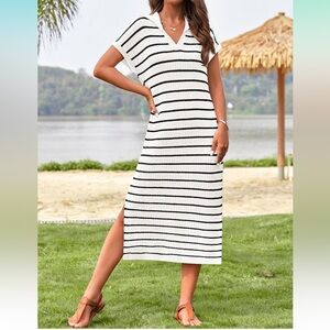 Elegant Striped Midi Dress